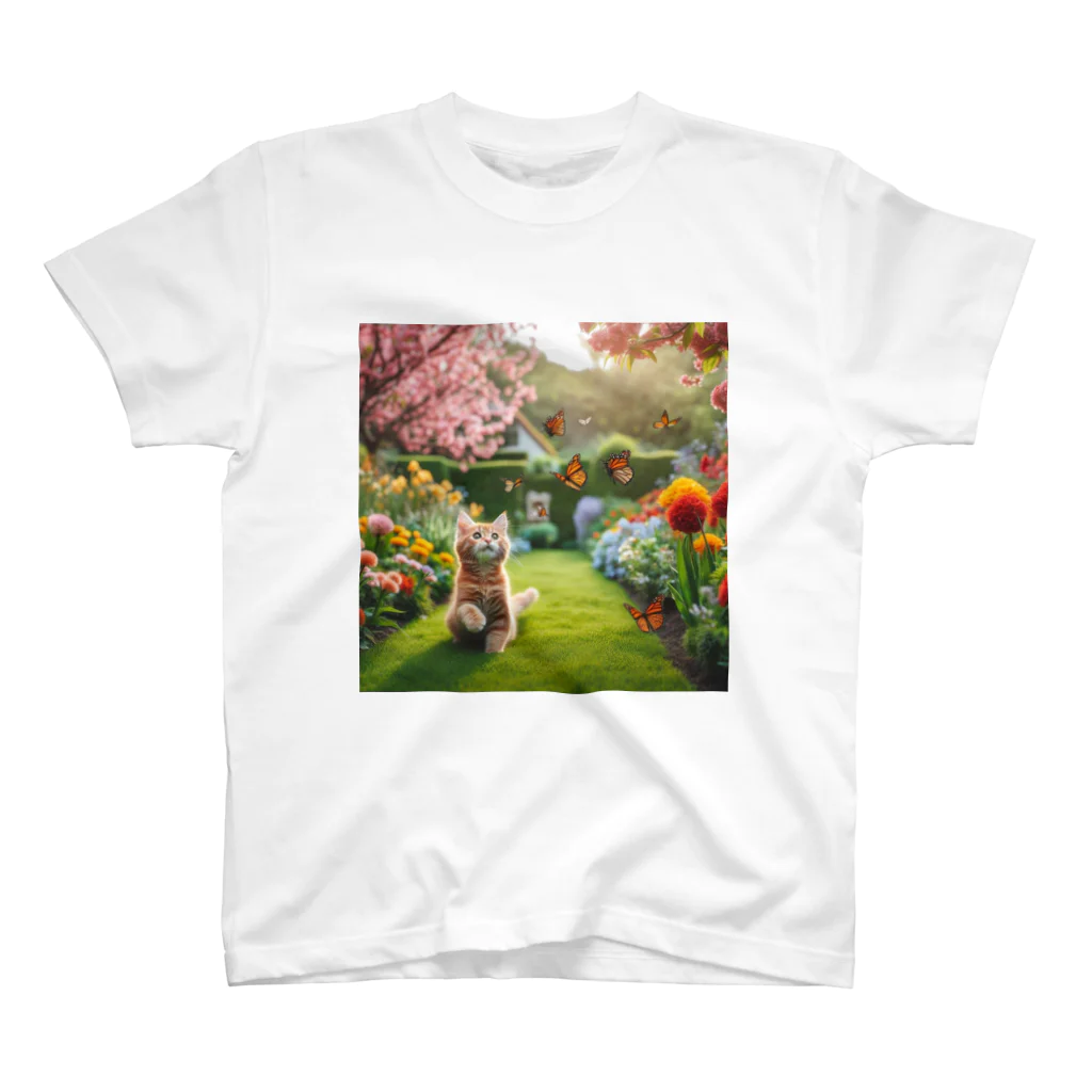 JAMnano1837の猫 in 花園 スタンダードTシャツ