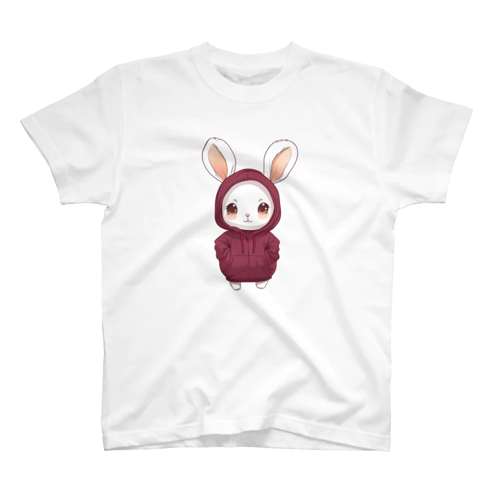 Vasetti_pressの赤パーカーを着ているうさぎちゃん スタンダードTシャツ