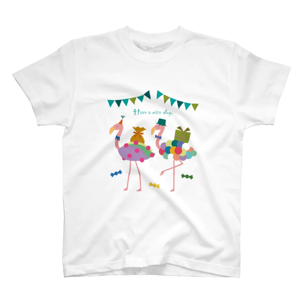 midoriの双子フラミンゴのパーティー Regular Fit T-Shirt