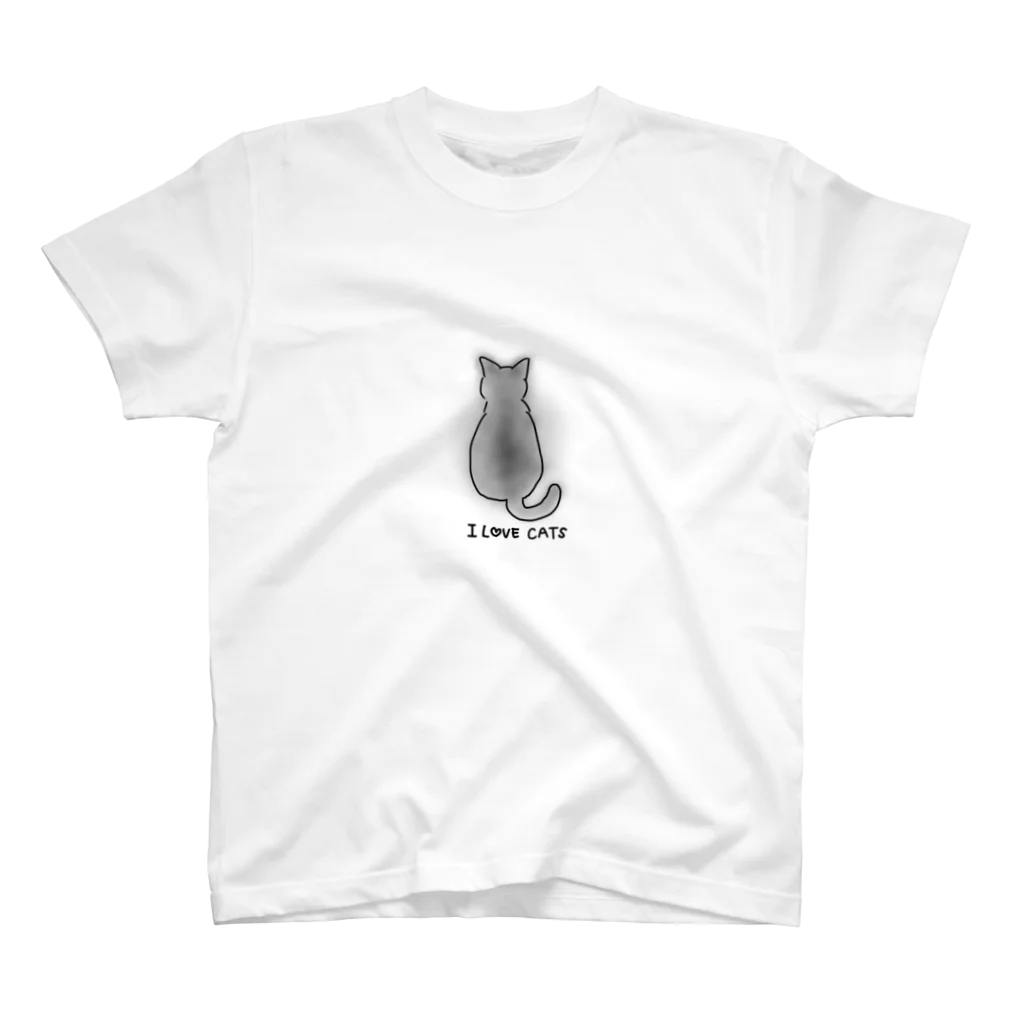 あくび猫  Yawning CatのI LOVE CATS ねこだいすき スタンダードTシャツ