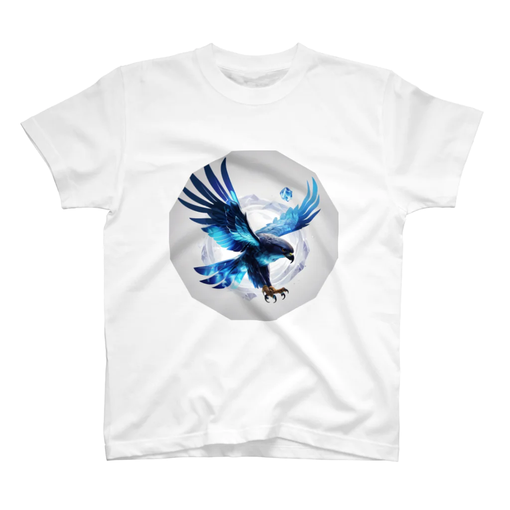 chibi_hikariのSoaring blue hawk Regular Fit T-Shirt