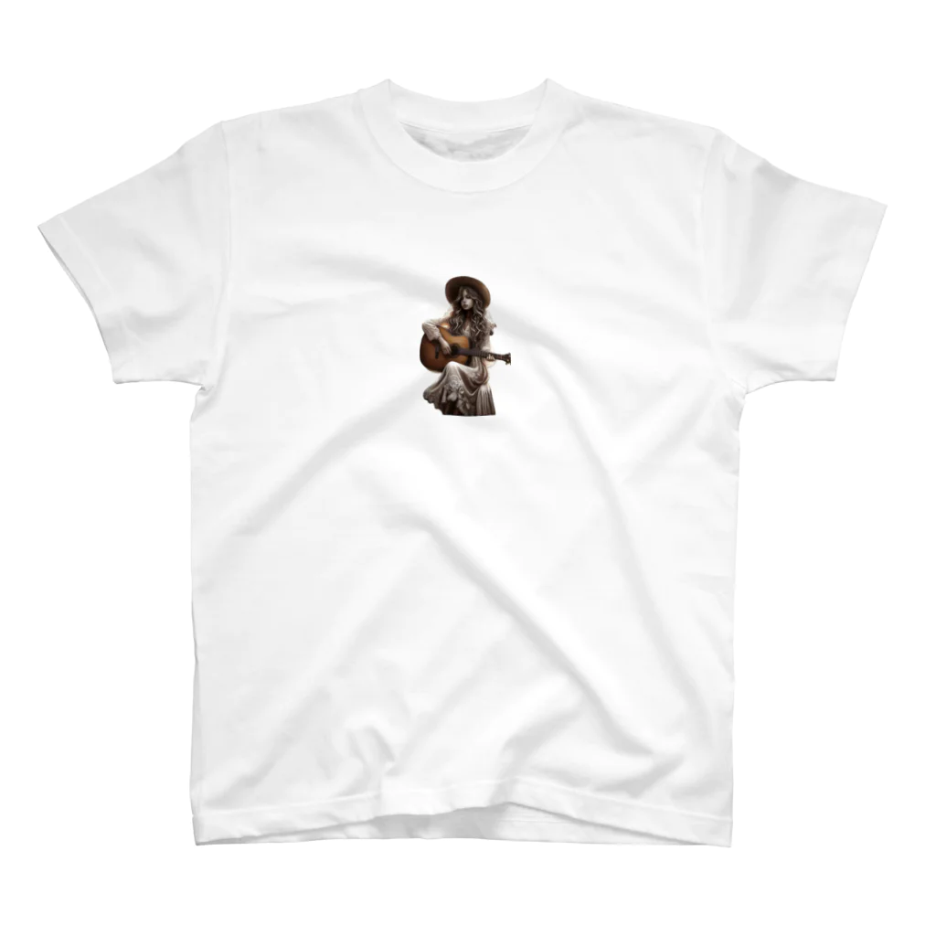 うさぎの足跡🐾のギターの女の子 Regular Fit T-Shirt