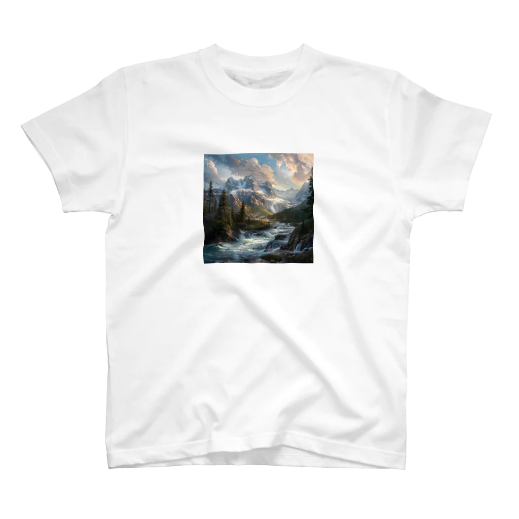 AQUAMETAVERSEの山から流れる川 Regular Fit T-Shirt