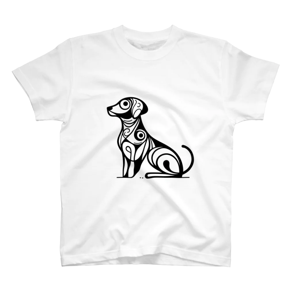 ランチアニマル'sのお試し：抽象画風の犬 スタンダードTシャツ