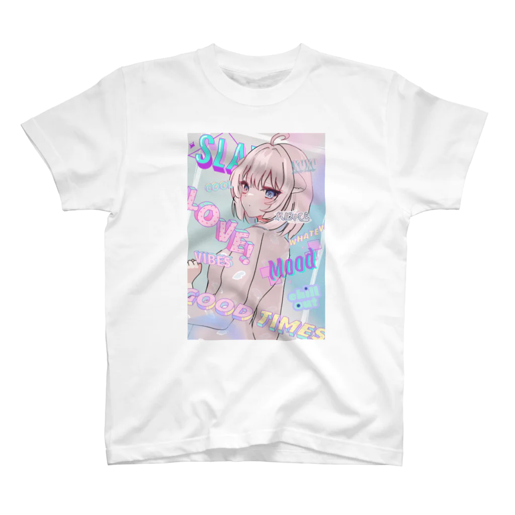 ふわぽこにゃんにゃんSHOP☁️🫧SUZURI支店のフリムキスラングれにゃぴ Regular Fit T-Shirt