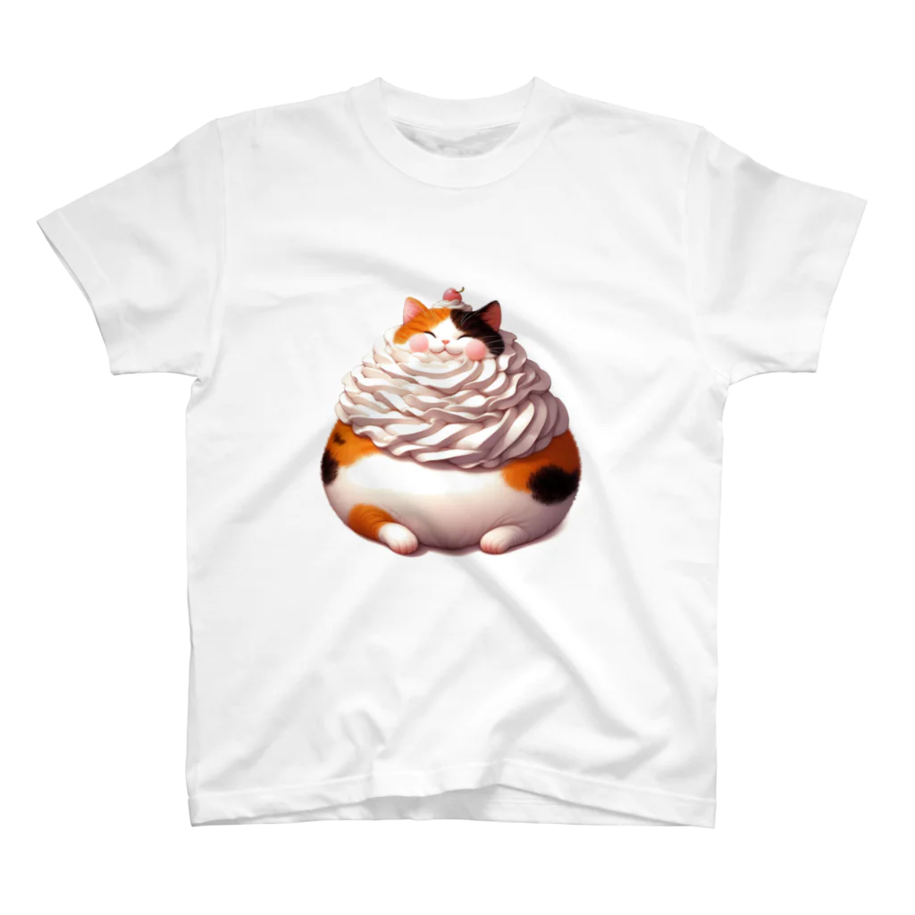 猫屋のクリーム三毛猫 スタンダードTシャツ