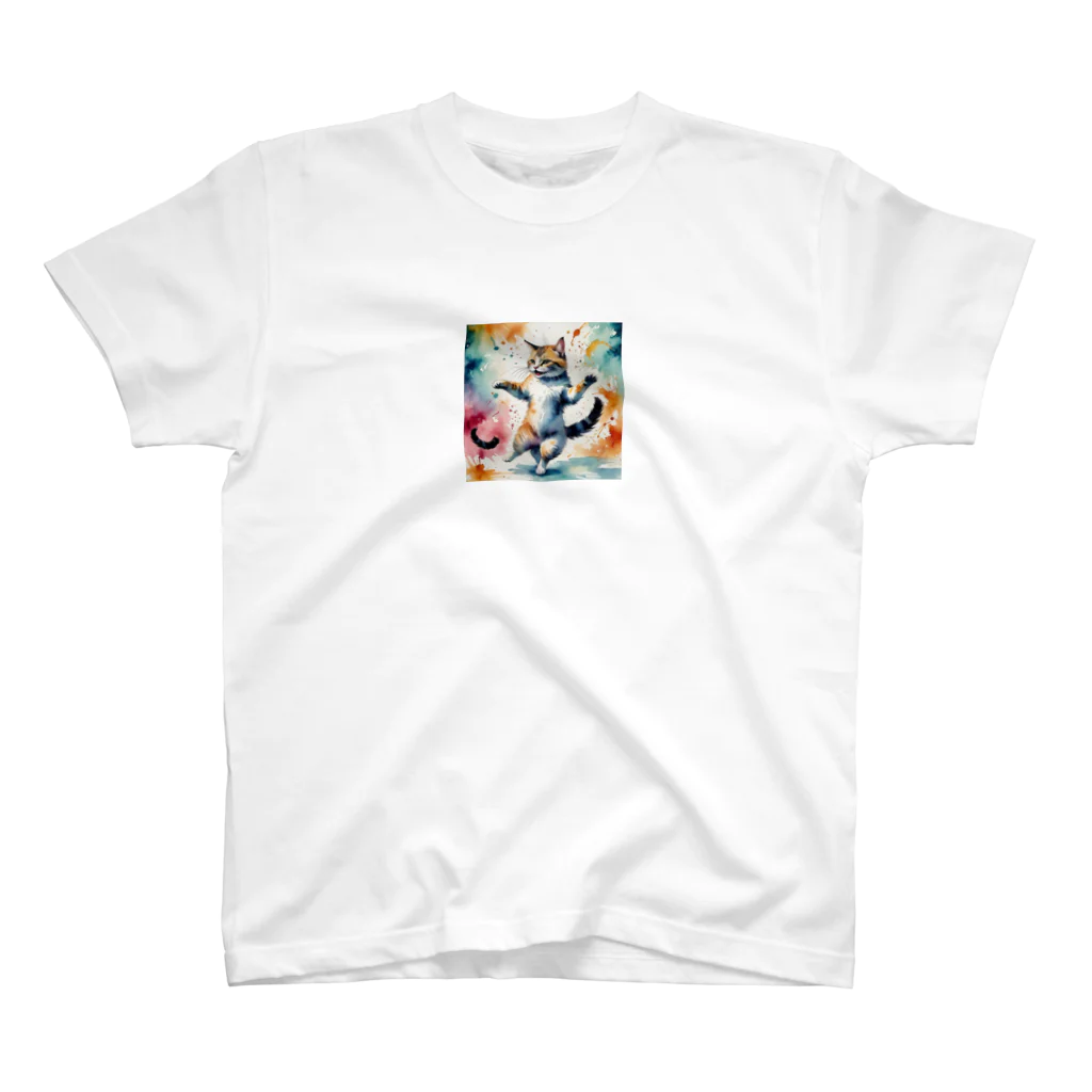 イラスト屋さんの踊る猫 Regular Fit T-Shirt