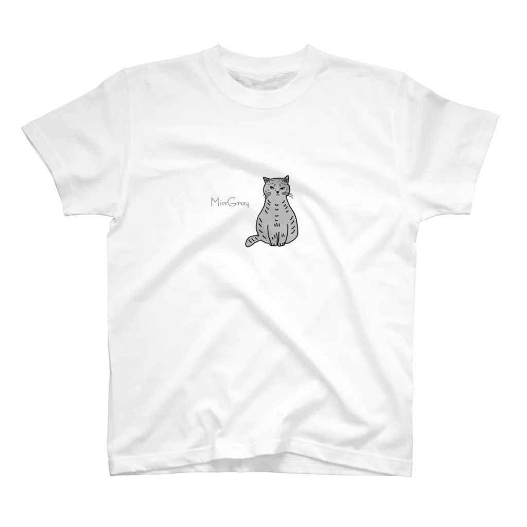 Miss GrayのGray cat Regular Fit T-Shirt