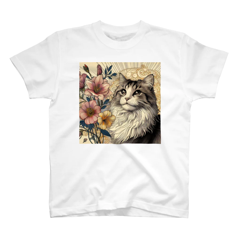 アールヌーボーな猫ちゃぁぁんTシャツ