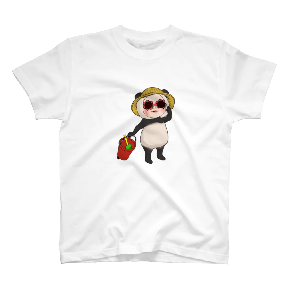 DanSianのパンダタオル・砂遊び Regular Fit T-Shirt