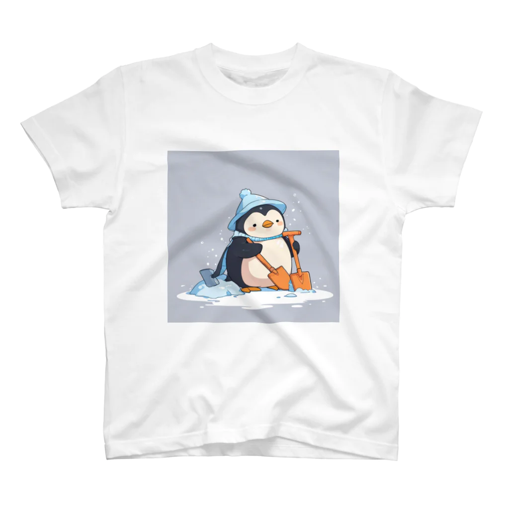 ganeshaのかわいいペンギンとおもちゃのシャベル スタンダードTシャツ