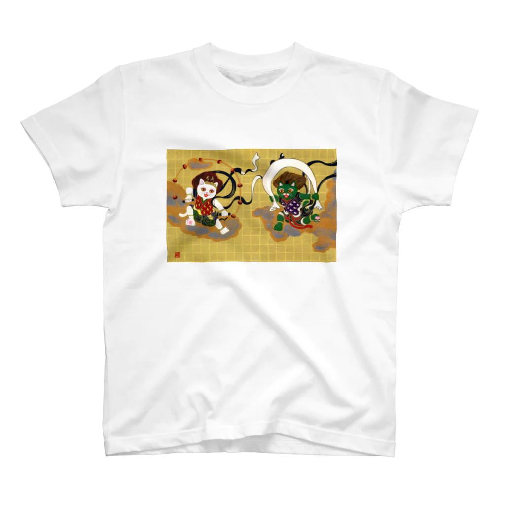 PUCHICA by Chicaco Toya @SUZURIのWind God and Thunder God / 風神雷神猫 ※Tシャツ Regular Fit T-Shirt