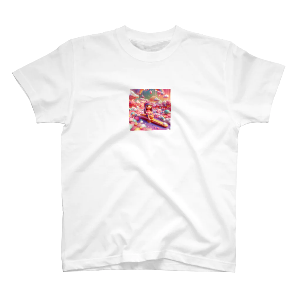 キュート＆クールの夕暮れ時のシーソー少女（３Dアニメ風） Regular Fit T-Shirt