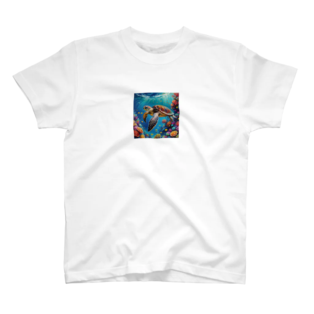 nighteggのウミガメ　 スタンダードTシャツ