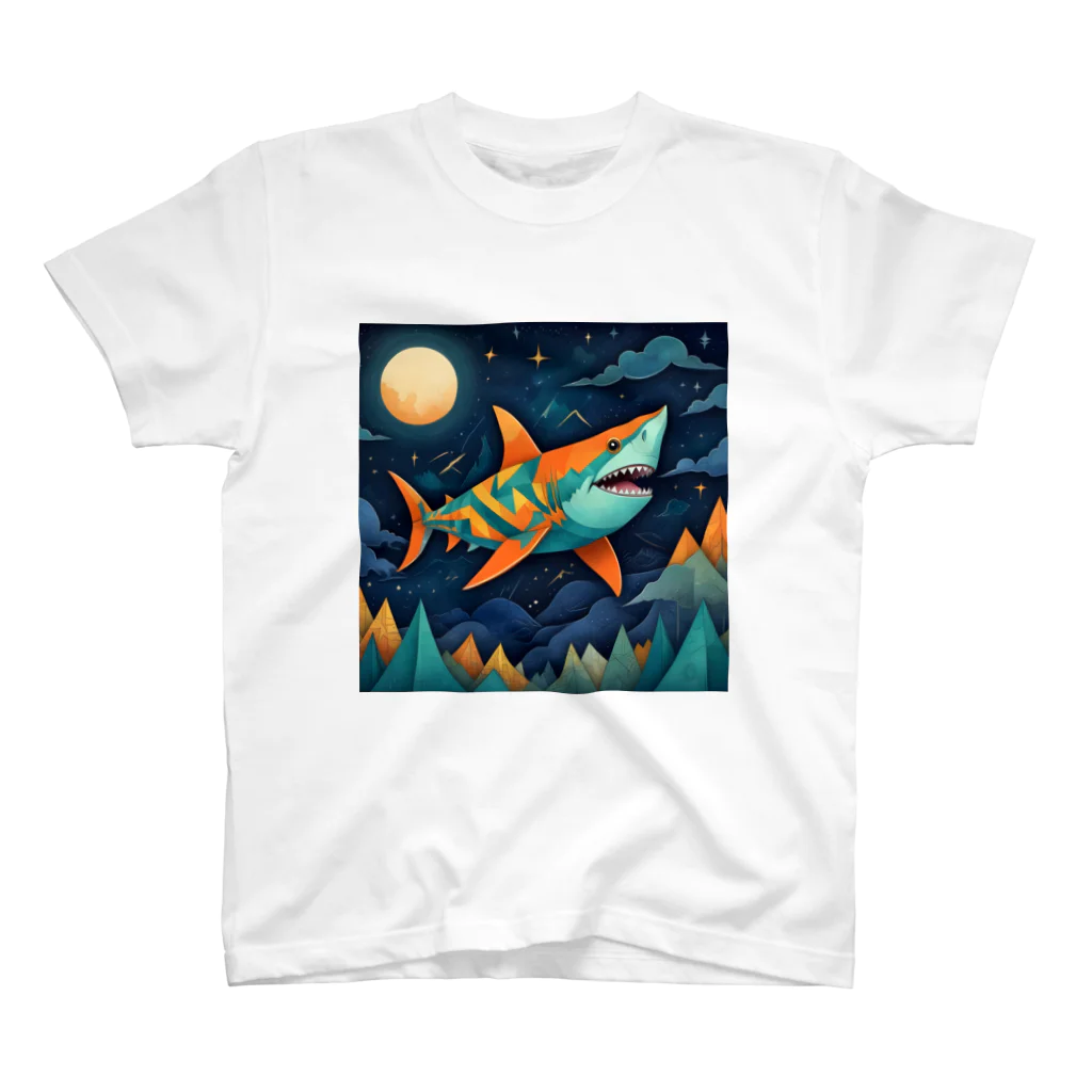 AI Fantasy Art ShopのFlying Shark Regular Fit T-Shirt