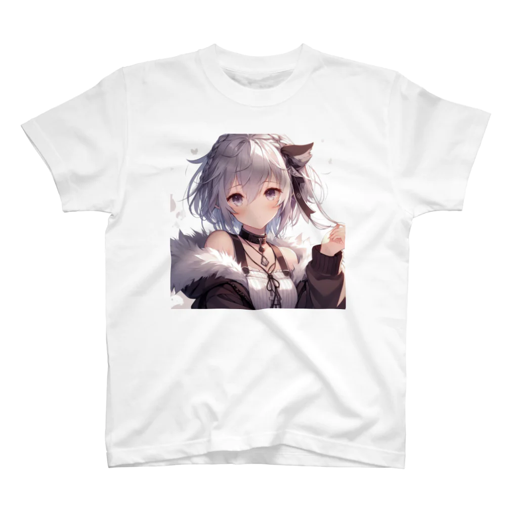 美少女silver girl'sの銀髪の女の子2 スタンダードTシャツ