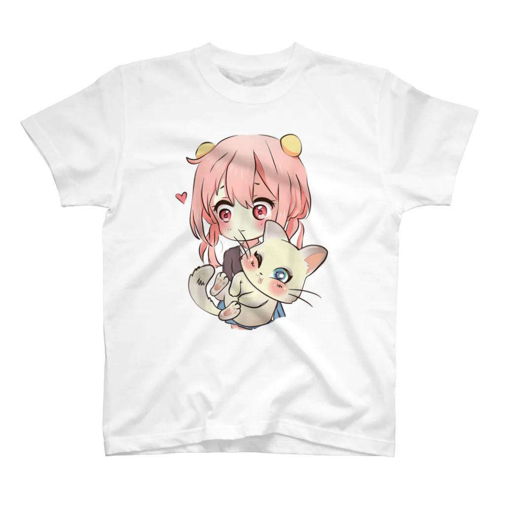 World_Teesのティーン向けアニメと猫好きのためのかわいいオタクグラフィック Regular Fit T-Shirt