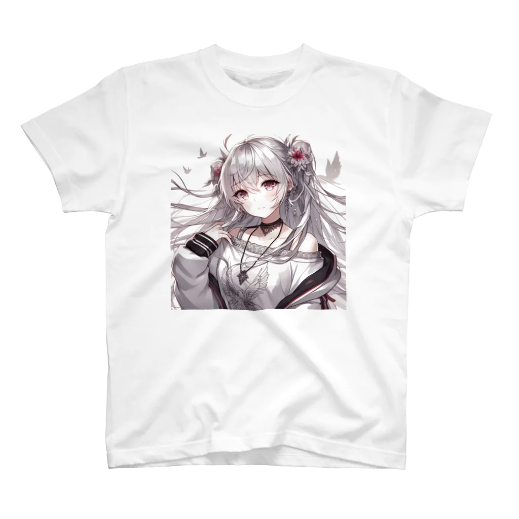 美少女silver girl'sの銀髪の女の子8 スタンダードTシャツ