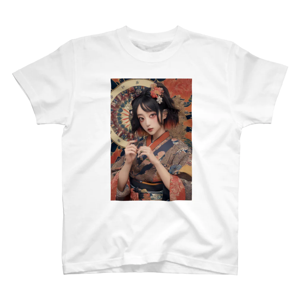 Omaniの浮世絵風美女 Regular Fit T-Shirt