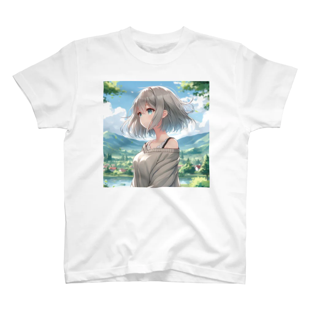 美少女silver girl'sの銀髪の女の子15 スタンダードTシャツ