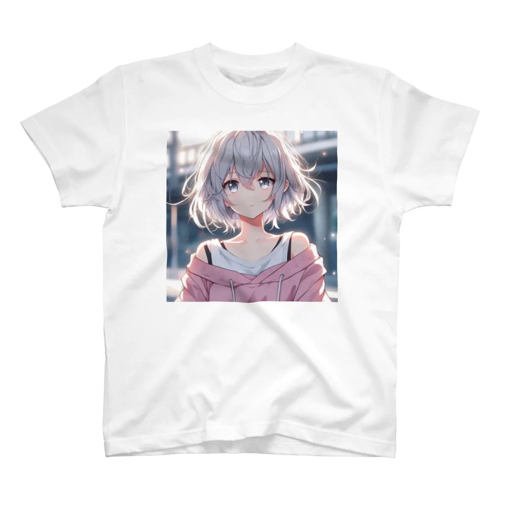 美少女silver girl'sの銀髪の女の子25 スタンダードTシャツ