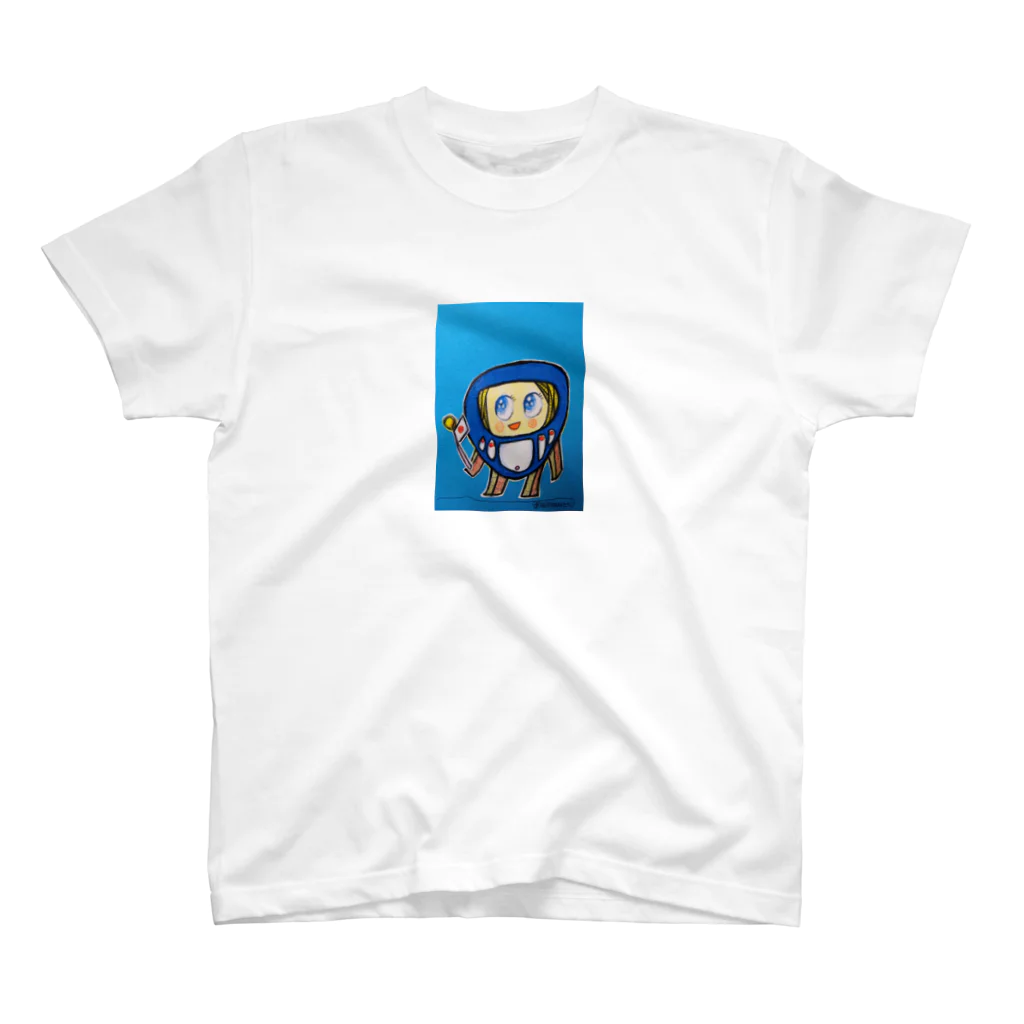 ザビちゃん💙😇🇯🇵🎌の【ザビちゃん】【原画肉筆】青だるま Regular Fit T-Shirt