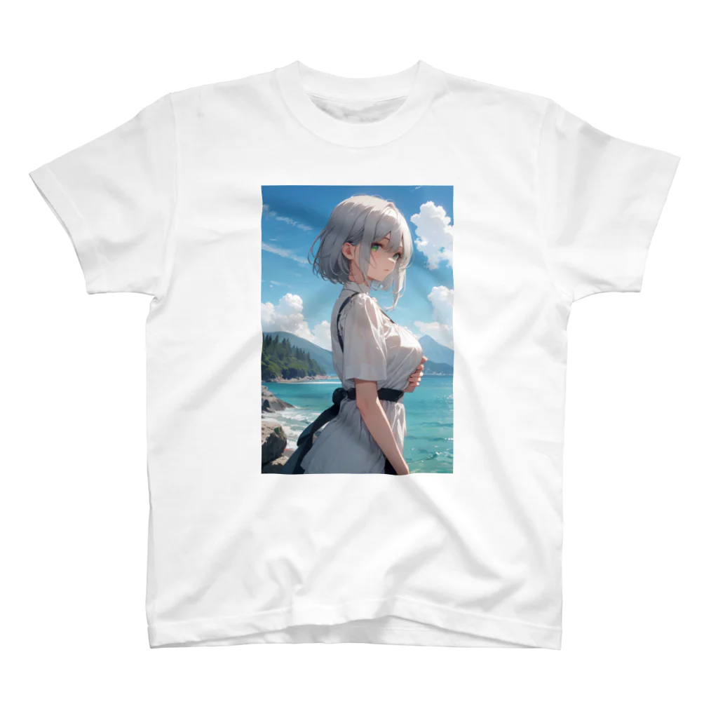 美少女silver girl'sの銀髪の女の子30 スタンダードTシャツ