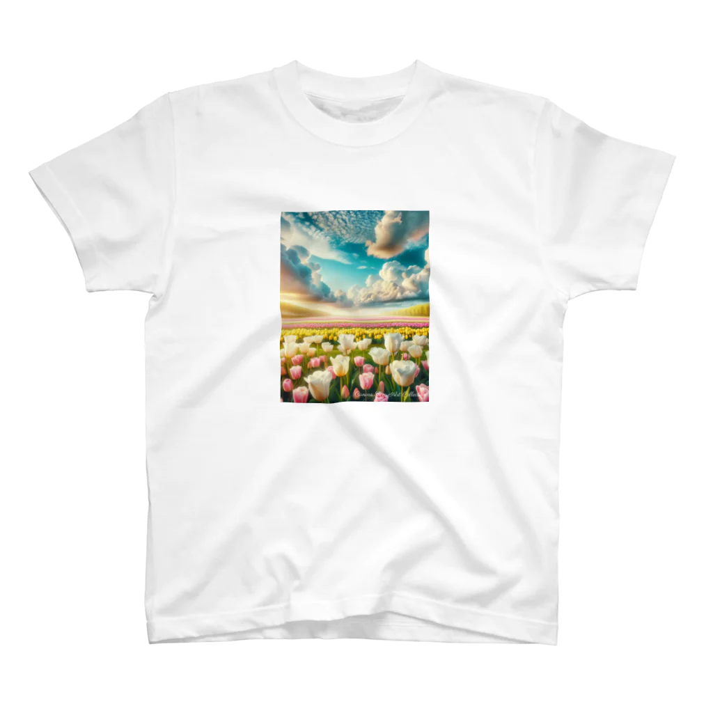 Nature_CanvasのNature Canvas アート・コレクション～チューリップの夢～ Regular Fit T-Shirt