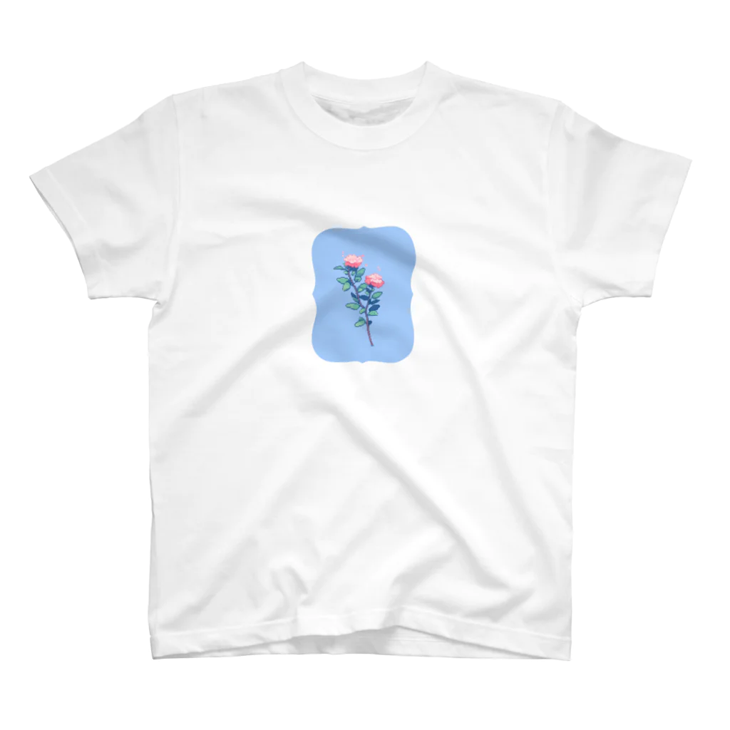 AMI_asasumiのドット絵のお花　BLUE Regular Fit T-Shirt