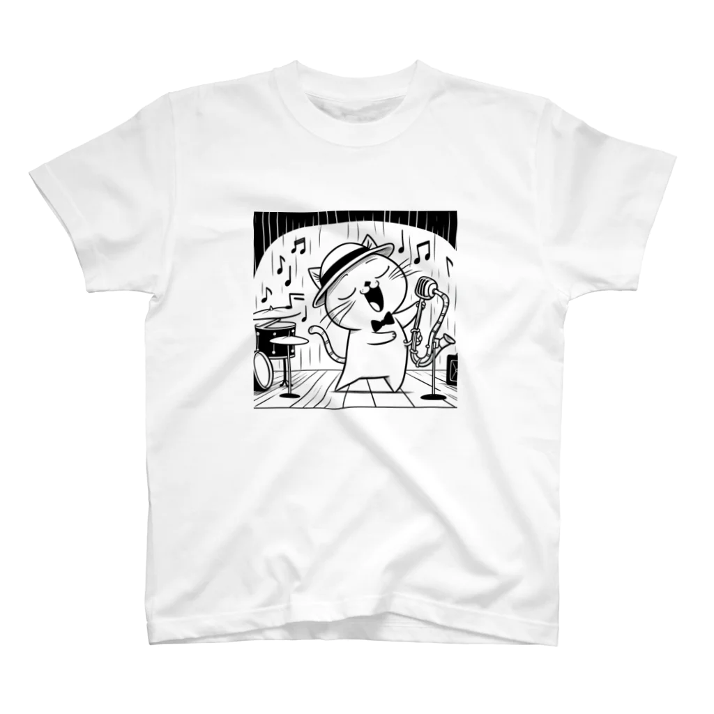 age3mのジャズボーカルキャット スタンダードTシャツ