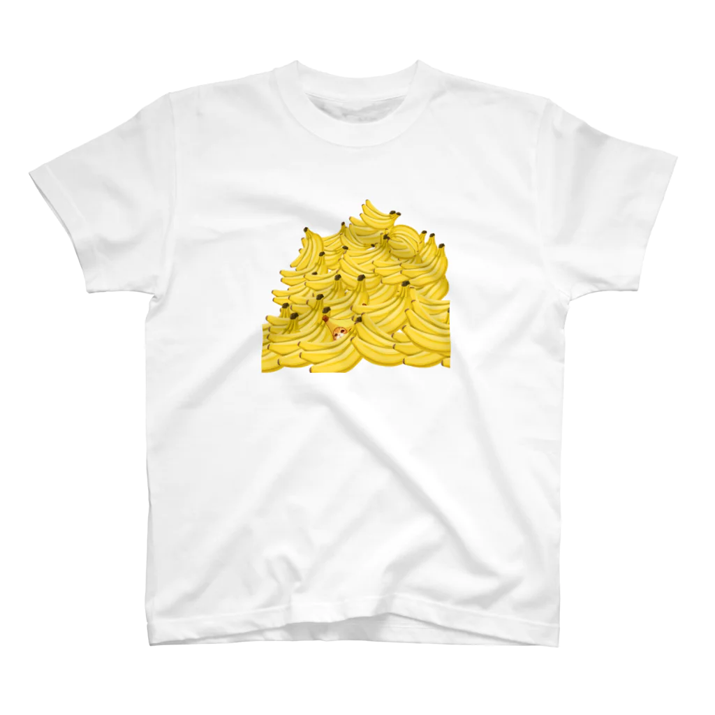 AI ZOO もふもふ商店のバナにゃんのかくれんぼ Regular Fit T-Shirt
