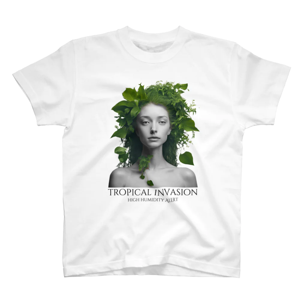 sing-ring 森林のTROPICAL INVATION パートカラー Regular Fit T-Shirt