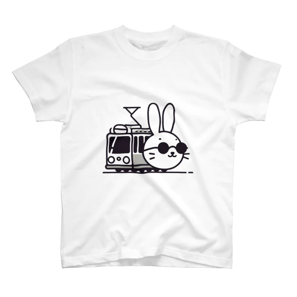 BOSATUの電車に乗ったうさぎ Regular Fit T-Shirt