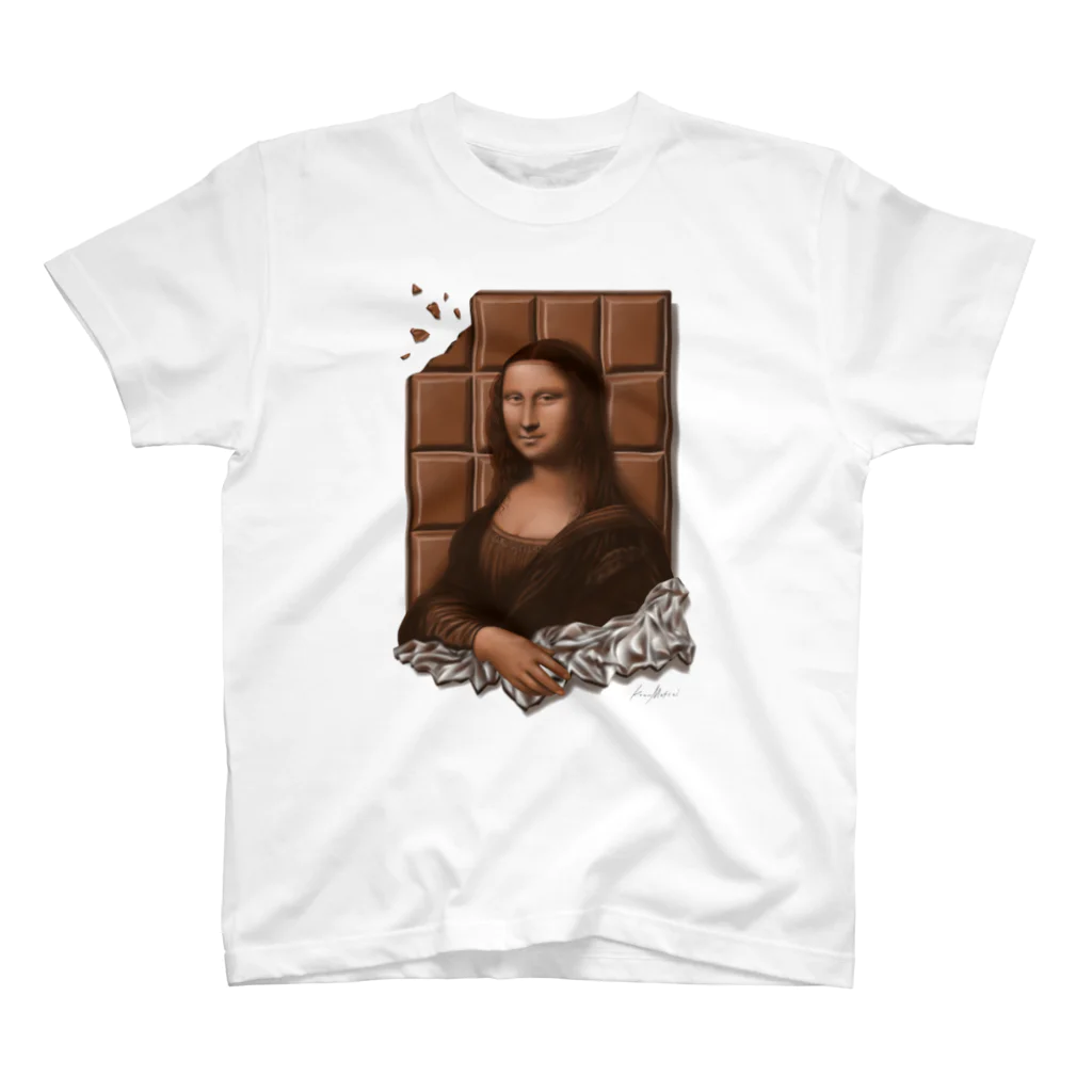 松井光雲の板チョコの上で微笑むモナリザ Regular Fit T-Shirt