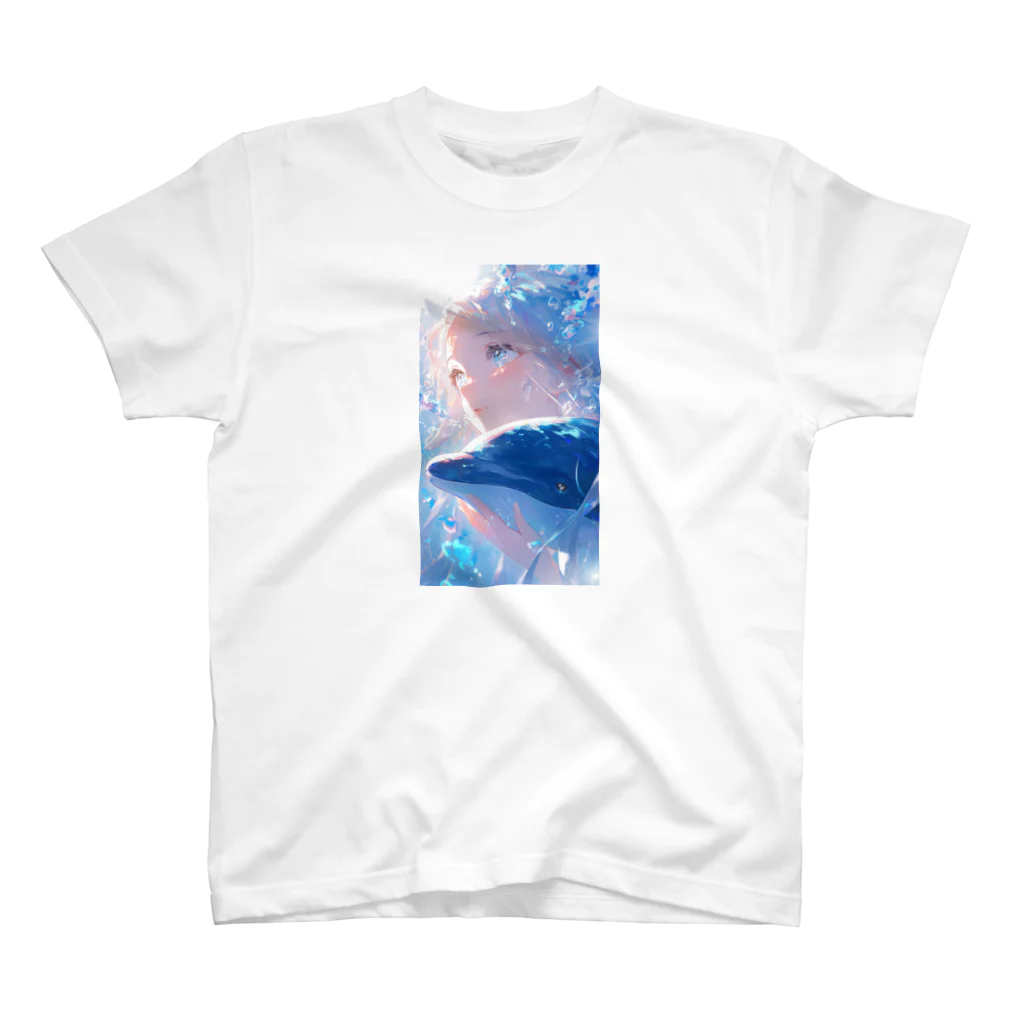 少女と神秘の出逢いのイルカと少女の出逢い Regular Fit T-Shirt