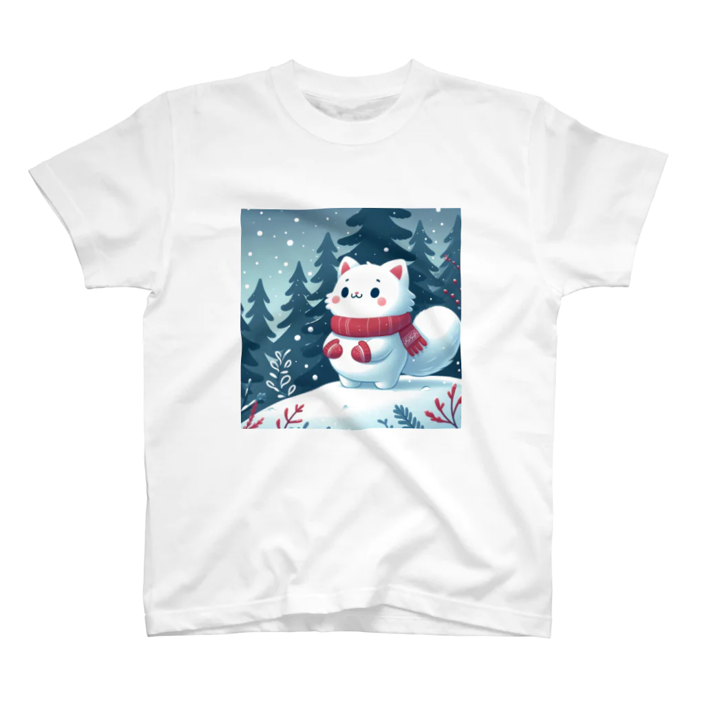 どさんこびより日和の雪ねこ スタンダードTシャツ