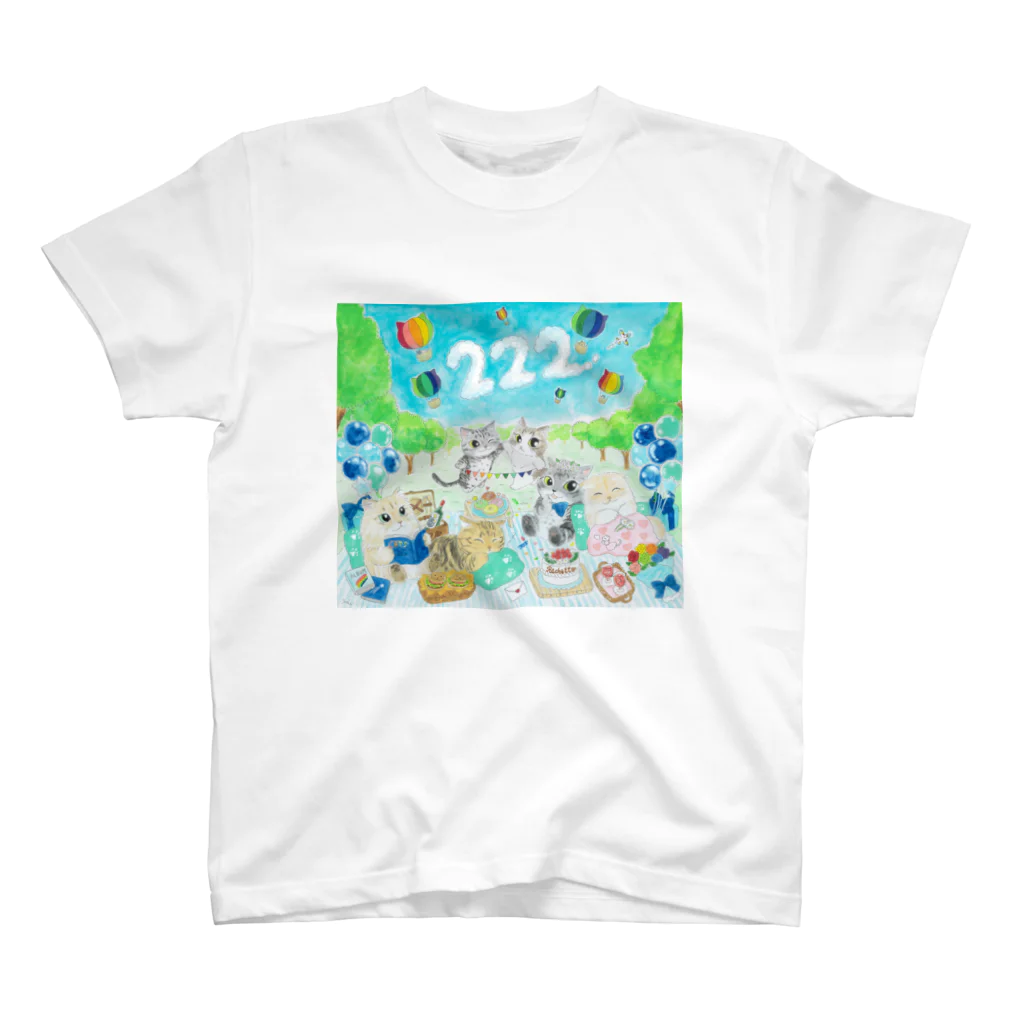 YOKO KOBAYASHIのラチェット♡Happybirthday＆猫の日記念 スタンダードTシャツ