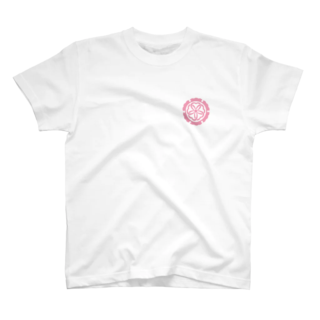 -megami-の馬神 BASIC Pink/Black Print Regular Fit T-Shirt