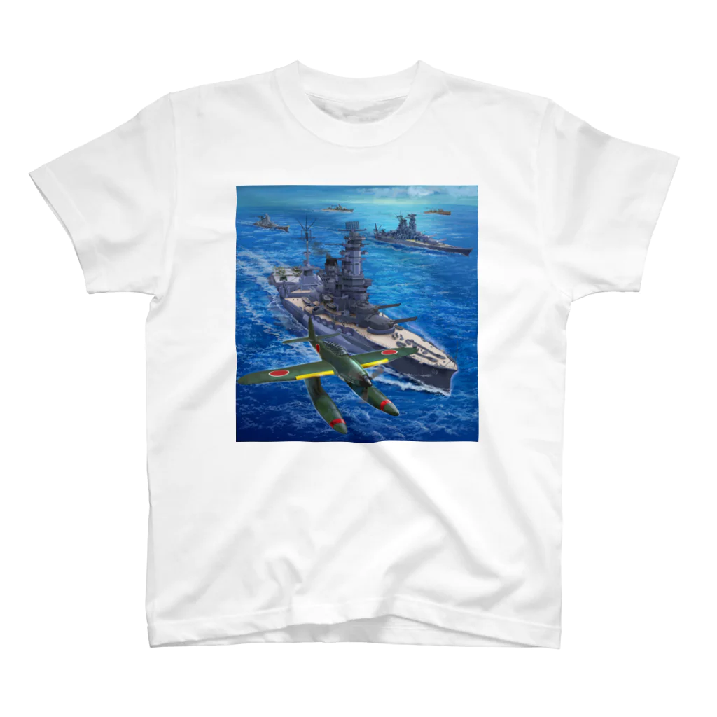 freehandの航空戦艦「伊勢」と水上機「晴嵐」 Regular Fit T-Shirt