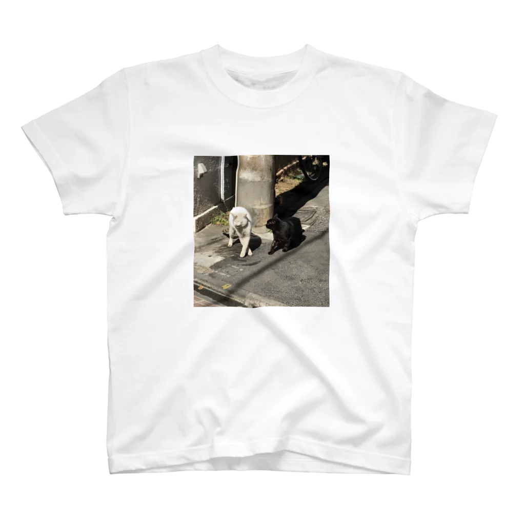 やんばるたの黒猫と白猫 電柱 Regular Fit T-Shirt
