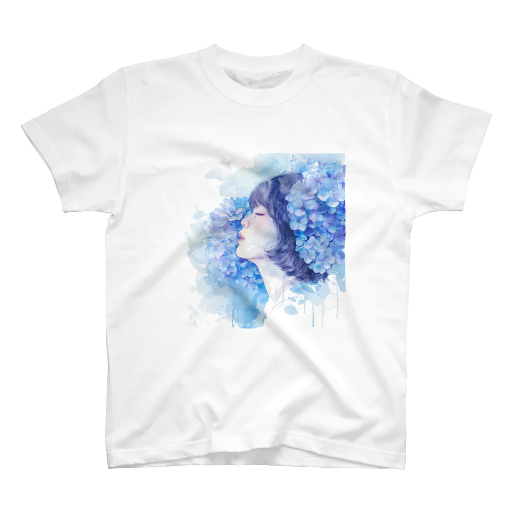 AQUAMETAVERSEの紫陽花と美女 スタンダードTシャツ