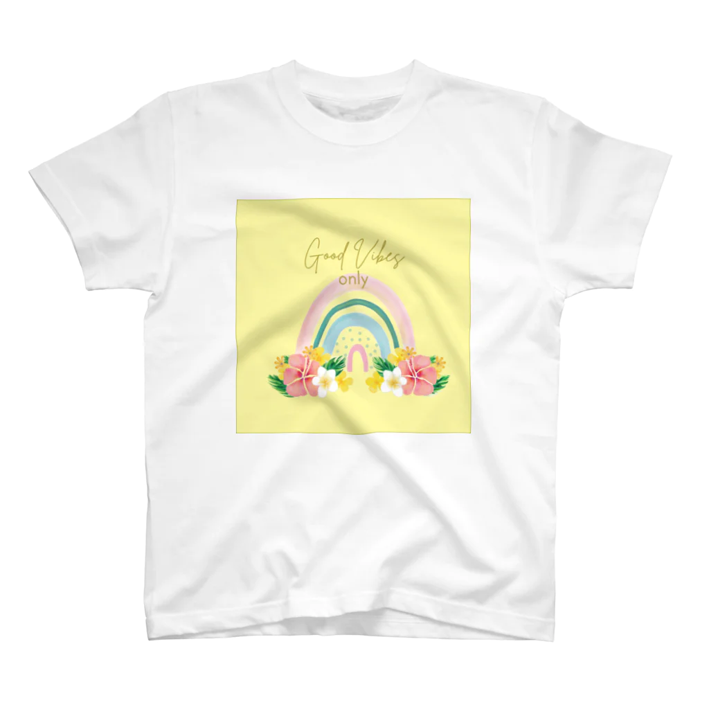 Aloha for AinaのRainbow_Good Vibes Only スタンダードTシャツ