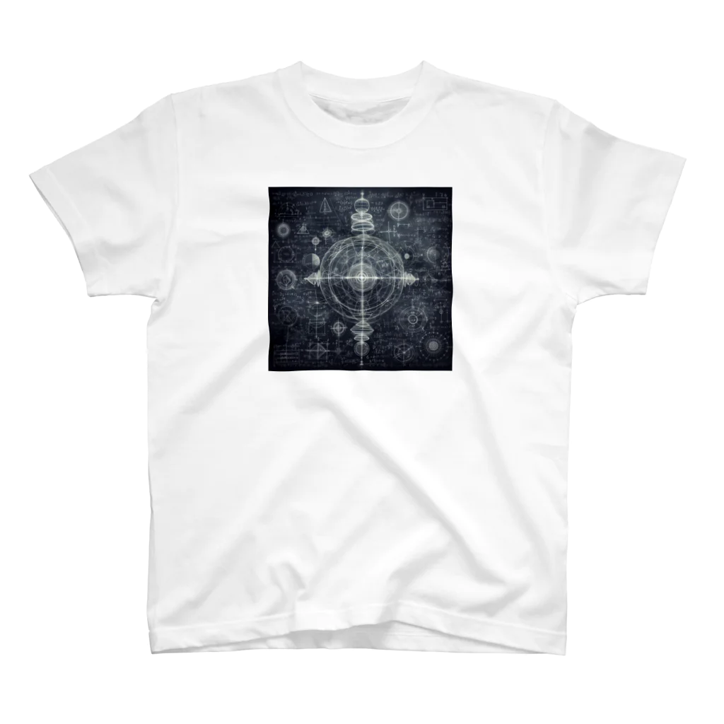 PEACE＆GOLDの天才ニコラ・テスラの数式図形アート Regular Fit T-Shirt