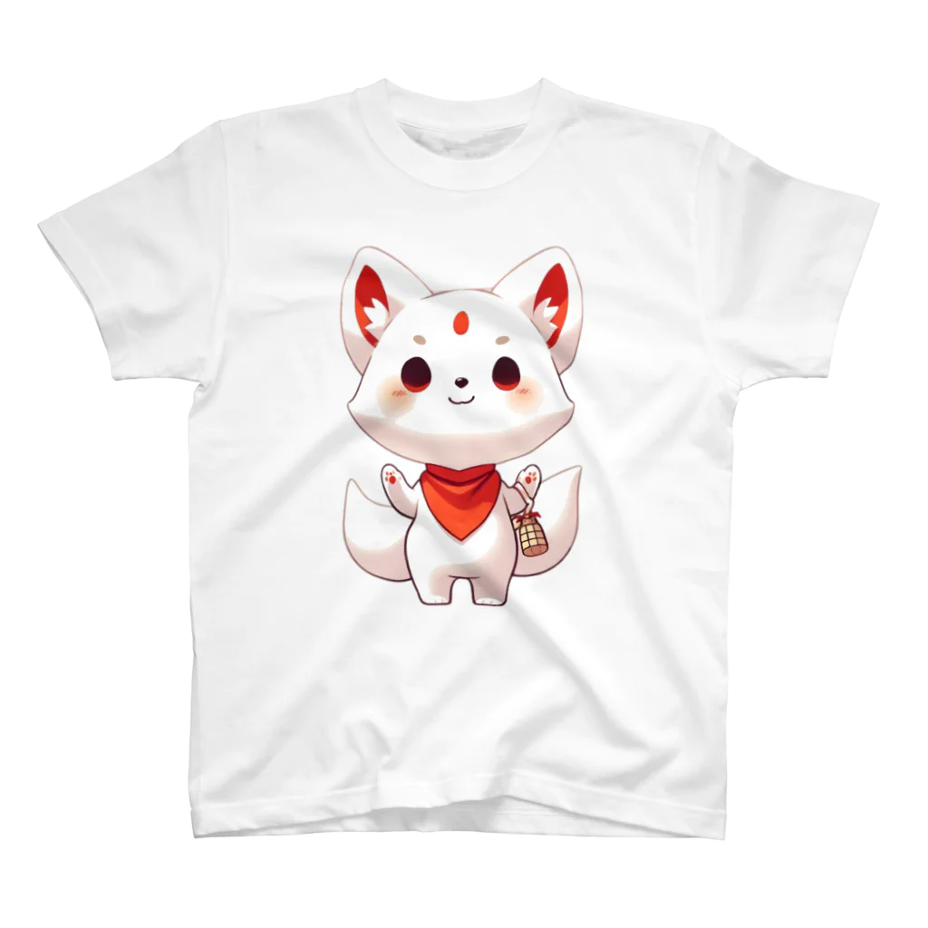 大江戸花火祭りのInari Fox Charm Magic～稲荷の狐5 スタンダードTシャツ