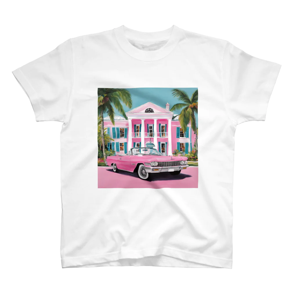 HOSHI-TANEKO🌠のべっぴん✨ピンクのオープンカー🌺グッズ スタンダードTシャツ