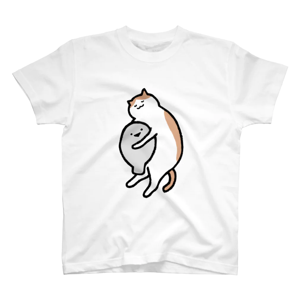 サカバンバスピスのいる生活の猫と眠るサカバンバスピス Regular Fit T-Shirt