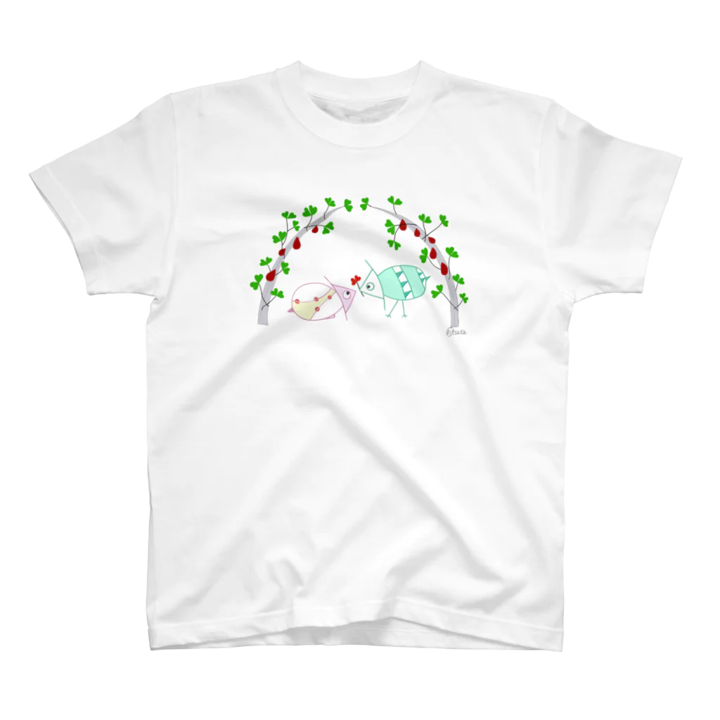 Keiko_Naoko-Art-Japanのパッチ―バード・ガゼボの下で Regular Fit T-Shirt