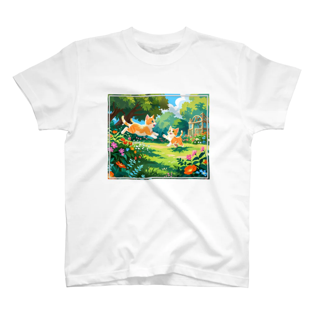 chibi_hikariのGrassPlay Kitties スタンダードTシャツ