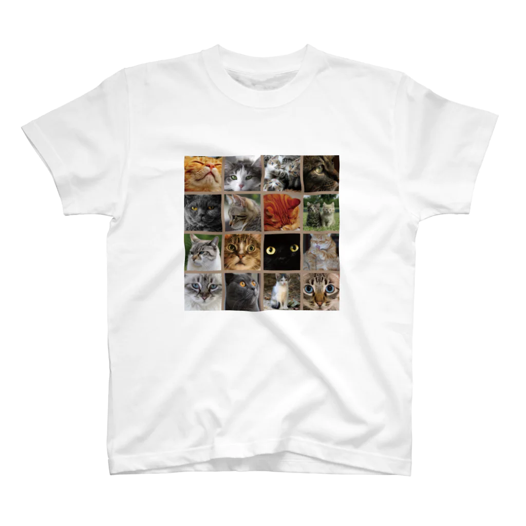 funny-boneの猫にゃ パッチワーク風 cat patchwork Regular Fit T-Shirt