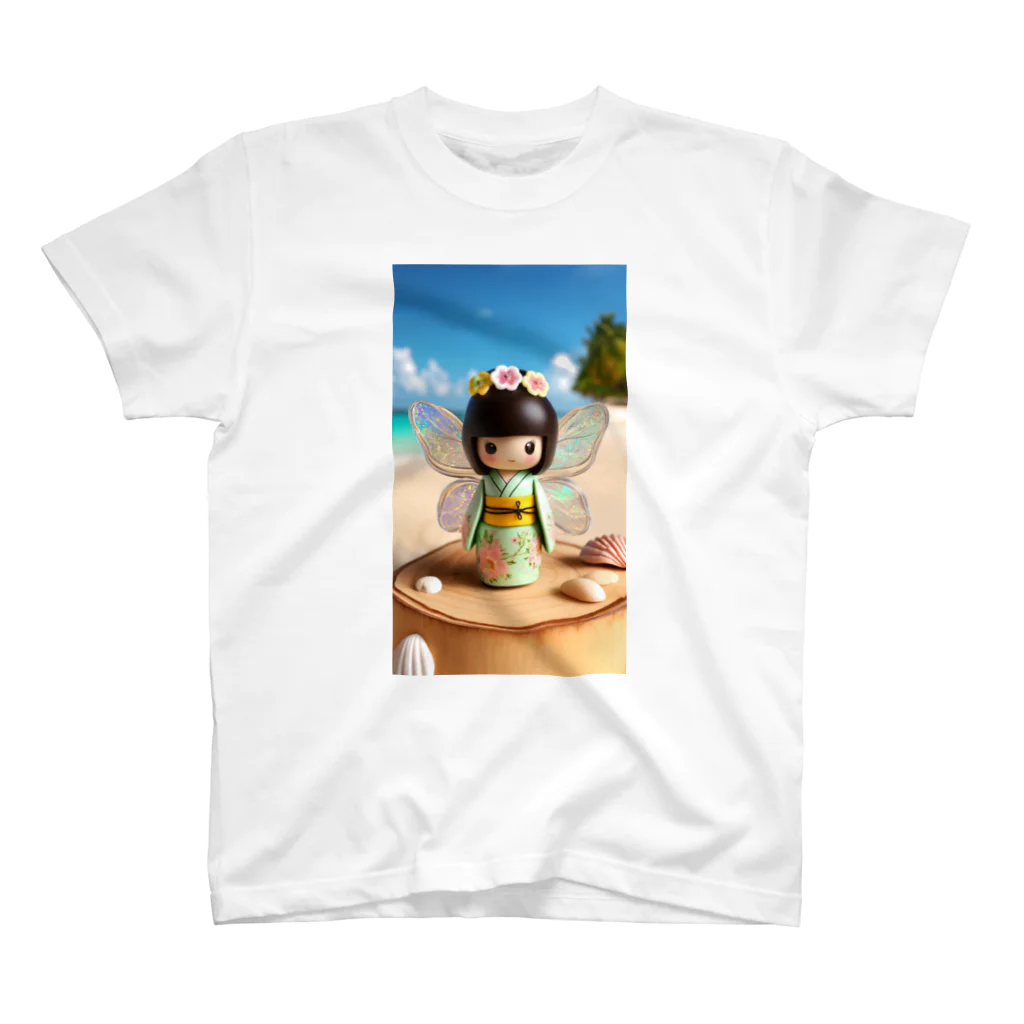 ぷぷオレンジの海の妖精こけしちゃん Regular Fit T-Shirt